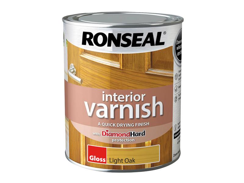 Ronseal Interior Varnish Quick Dry Gloss Light Oak Gloss 750ml RSLIVGLO750