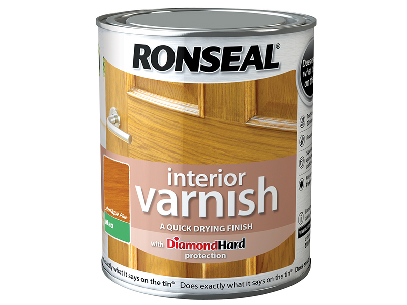 Ronseal Interior Varnish Quick Dry Matt Antique Pine 250ml RSLIVMAP250