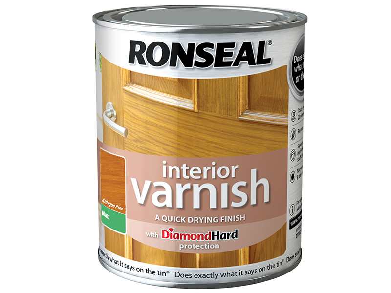 Ronseal Interior Varnish Quick Dry Matt Antique Pine 750ml RSLIVMAP750