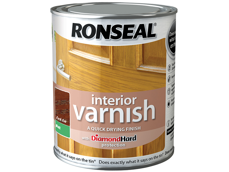 Ronseal Interior Varnish Quick Dry Matt Dark Oak 250ml RSLIVMDO250