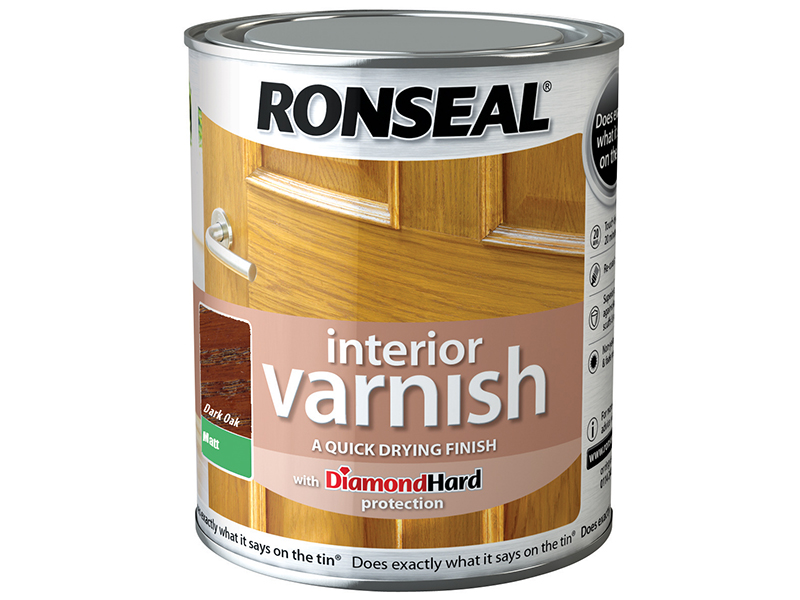 Ronseal Interior Varnish Quick Dry Matt Dark Oak 750ml RSLIVMDO750