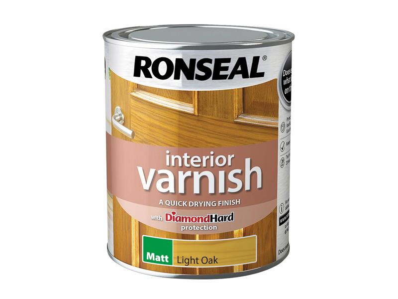 Ronseal Interior Varnish Quick Dry Matt Light Oak 750ml RSLIVMLO750