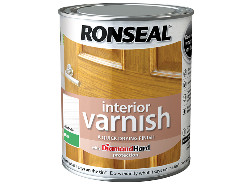 Ronseal Interior Varnish Quick Dry Matt White Ash 750ml RSLIVMWA750