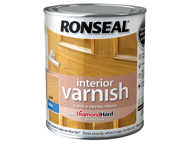 Ronseal Interior Varnish Quick Dry Satin Ash 250ml RSLIVSAS250