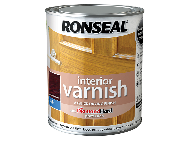 Ronseal Interior Varnish Quick Dry Satin Deep Mahogany 250ml RSLIVSDM250