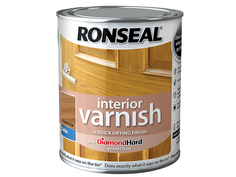 Ronseal Interior Varnish Quick Dry Satin French Oak 250ml RSLIVSFO250