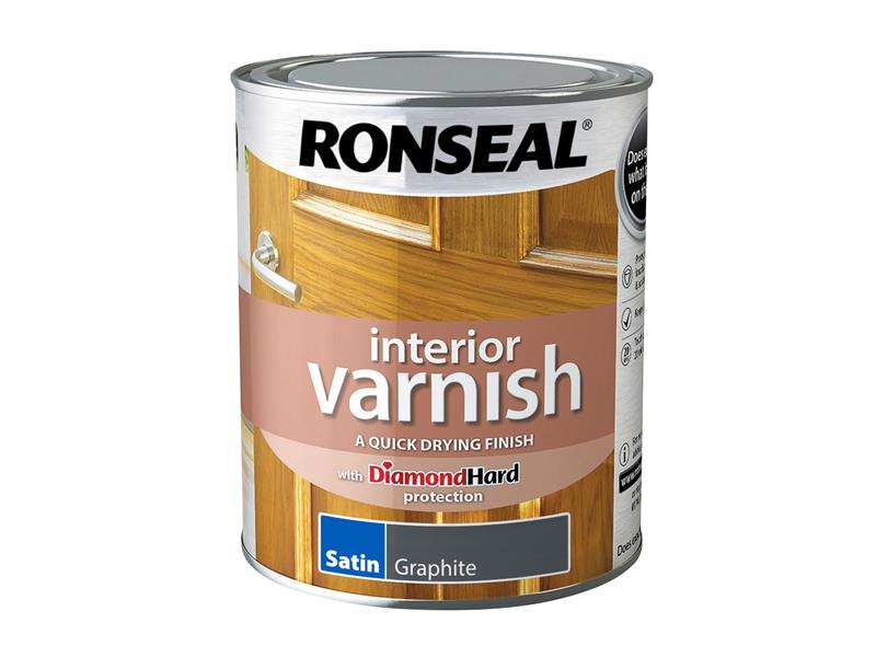 Ronseal Interior Varnish Quick Dry Satin Graphite 750ml RSLIVSGR750