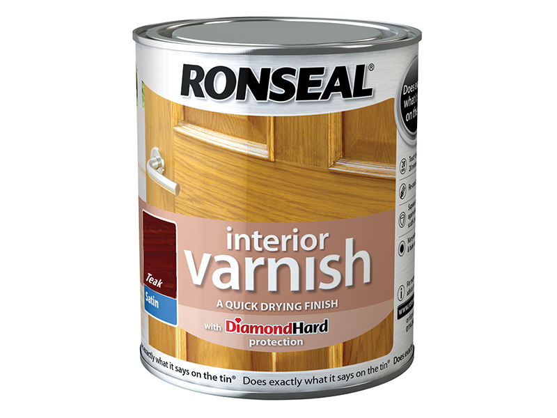 Ronseal Interior Varnish Quick Dry Satin Teak 250ml RSLIVSTE250