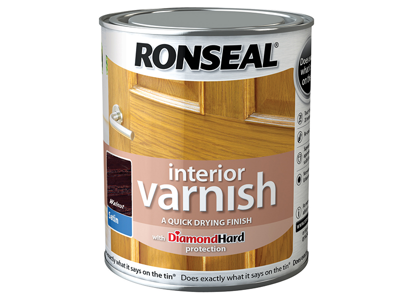 Ronseal Interior Varnish Quick Dry Satin Walnut 750ml RSLIVSWN750