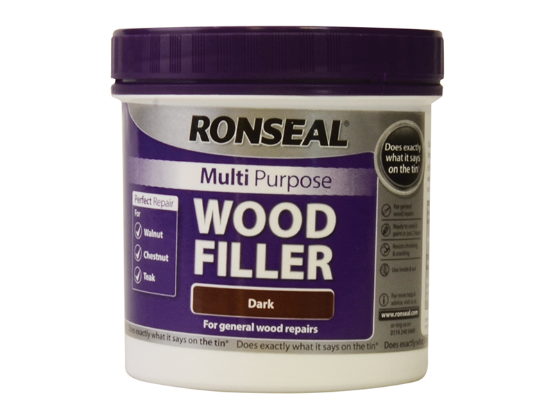 Ronseal Multipurpose Wood Filler Tub Dark 465g RSLMPWFD465