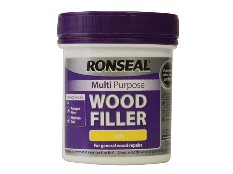 Ronseal Multipurpose Wood Filler Tub Light 250g RSLMPWFL250G