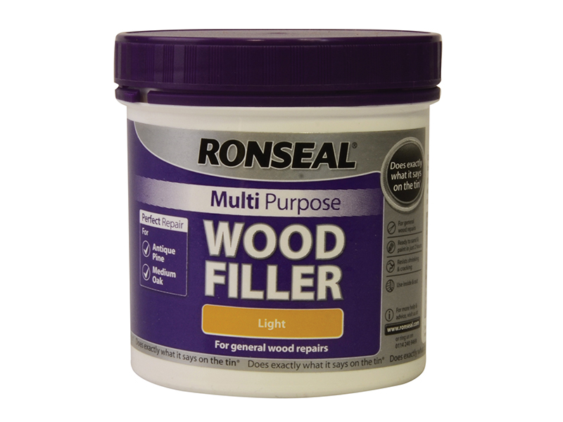 Ronseal Multipurpose Wood Filler Tub Light 465g RSLMPWFL465