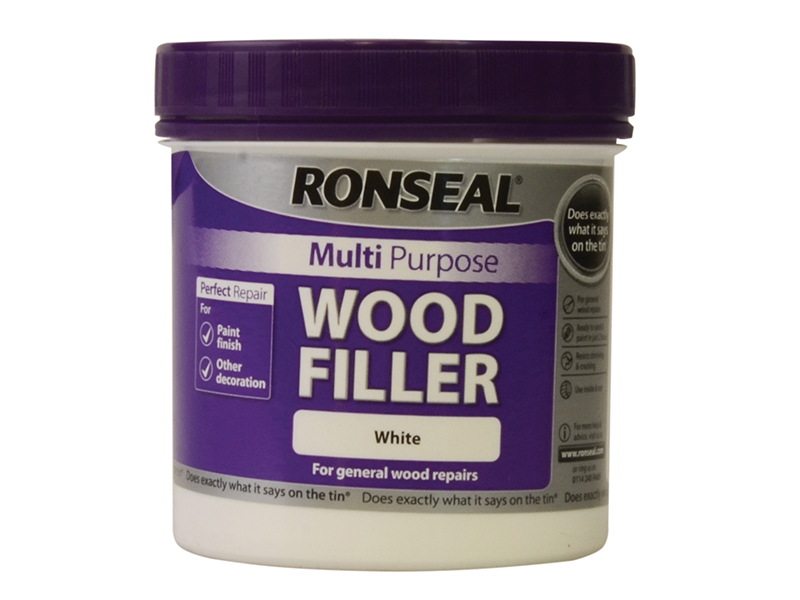 Ronseal Multipurpose Wood Filler Tub White 465g RSLMPWFW465