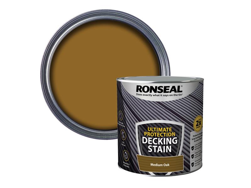 Ronseal Ultimate Protection Decking Stain Medium Oak 2.5 litre RSLNUDSMO25L