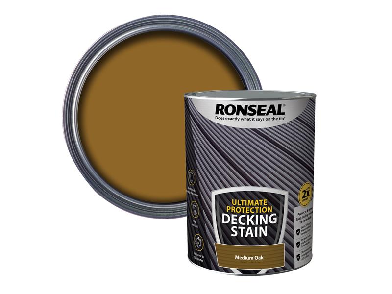 Ronseal Ultimate Protection Decking Stain Medium Oak 5 litre RSLNUDSMO5L