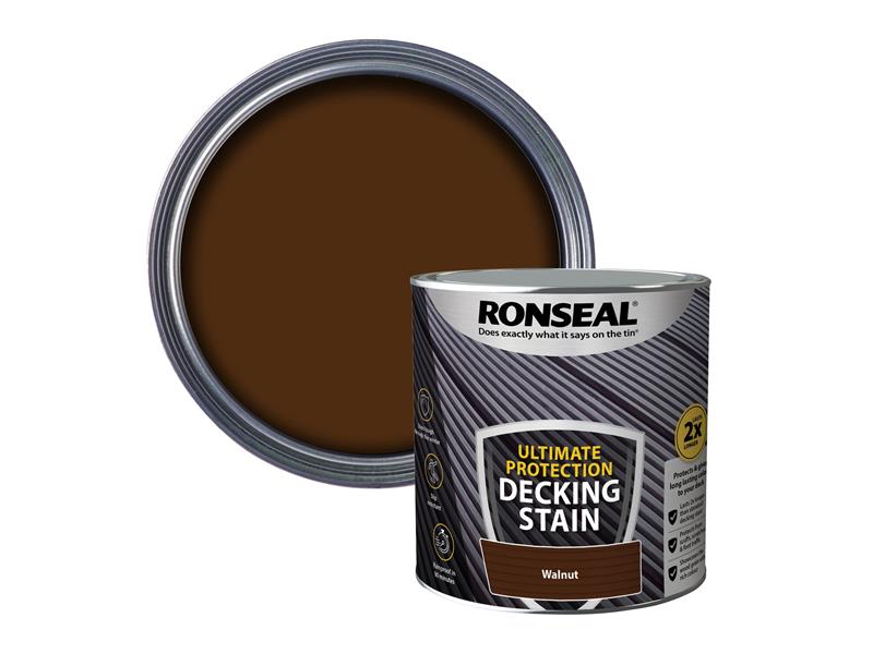 Ronseal Ultimate Protection Decking Stain Walnut 2.5 litre RSLNUDSWN25L