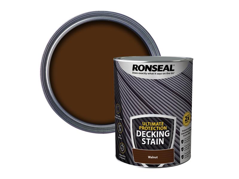 Ronseal Ultimate Protection Decking Stain Walnut 5 litre RSLNUDSWN5L