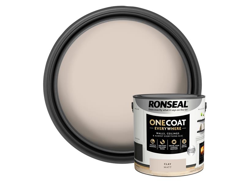 Ronseal One Coat Everywhere Interior Paint Clay Matt 2.5 litre RSLOCECM25L