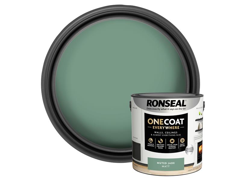 Ronseal One Coat Everywhere Interior Paint Muted Jade Matt 2.5 litre RSLOCEMJM25L