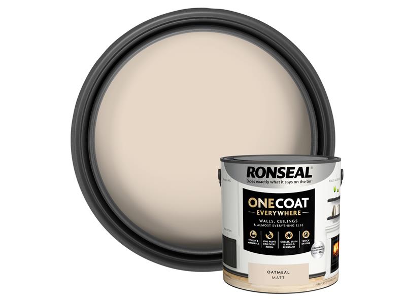 Ronseal One Coat Everywhere Interior Paint Oatmeal Matt 2.5 litre RSLOCEOM25L