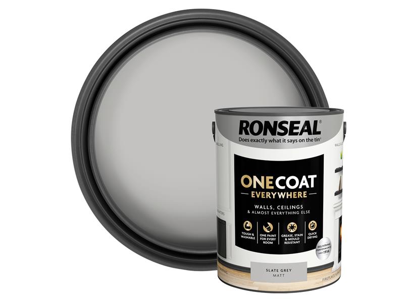 Ronseal One Coat Everywhere Interior Slate Grey Matt 5 litre RSLOCESGM5L