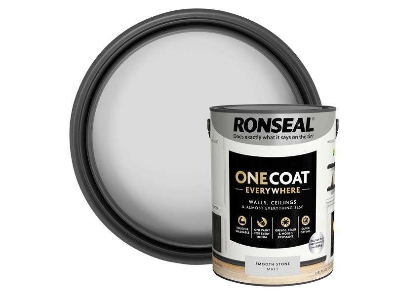 Ronseal One Coat Everywhere Interior Smooth Stone Matt 5 litre RSLOCESSM5L