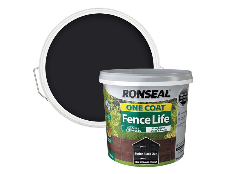 Ronseal One Coat Fence Life Tudor Black Oak 5 litre RSLOCFLTBO5L