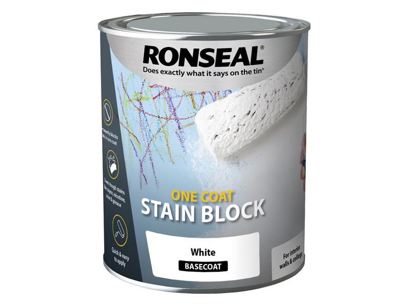 Ronseal One Coat Stain Block White 2.5 litre RSLOCSBW25L