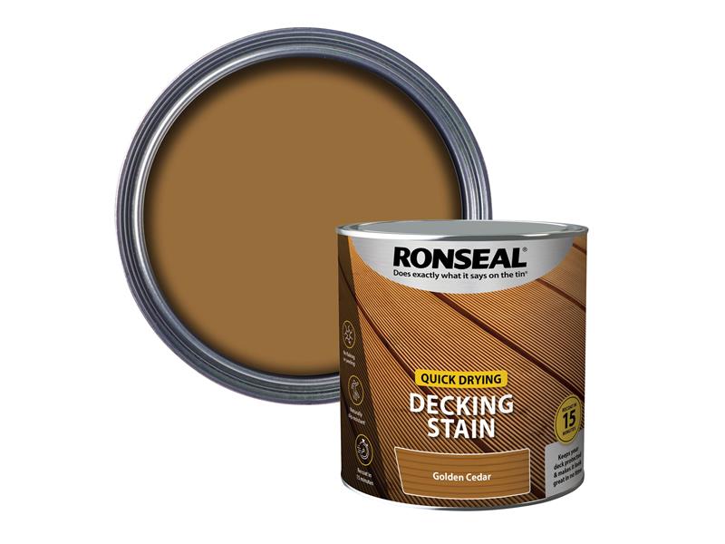 Ronseal Quick Drying Decking Stain Golden Cedar 2.5 litre RSLQDDSGC25L