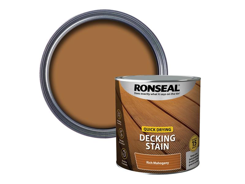 Ronseal Quick Drying Decking Stain Rich Mahogany 2.5 litre RSLQDDSRM25L