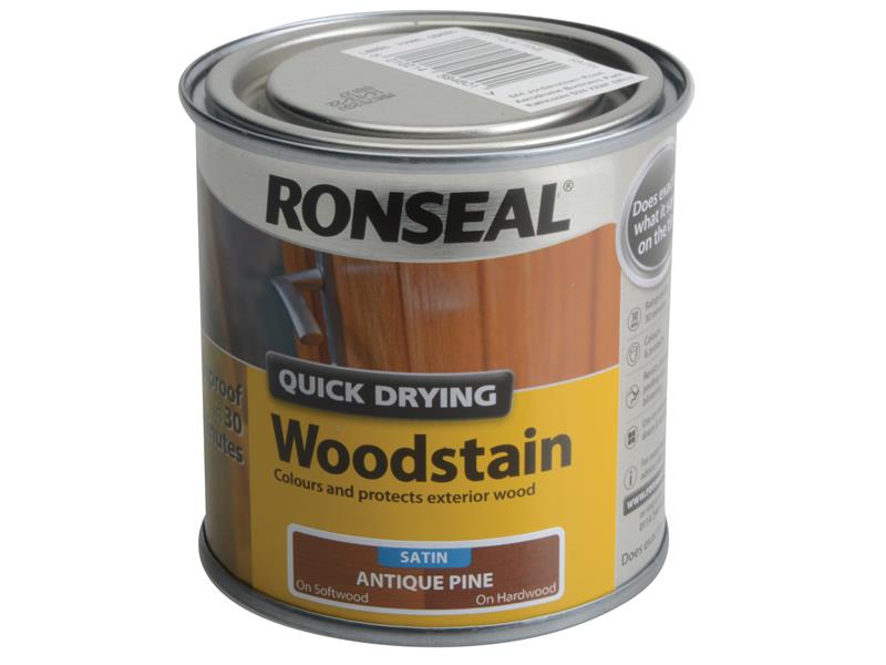 Ronseal Quick Drying Woodstain Satin Antique Pine 250ml RSLQDWSAP250