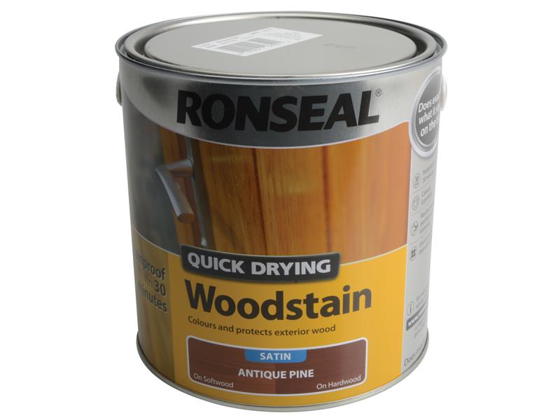 Ronseal Quick Drying Woodstain Satin Antique Pine 2.5 litre RSLQDWSAP25L