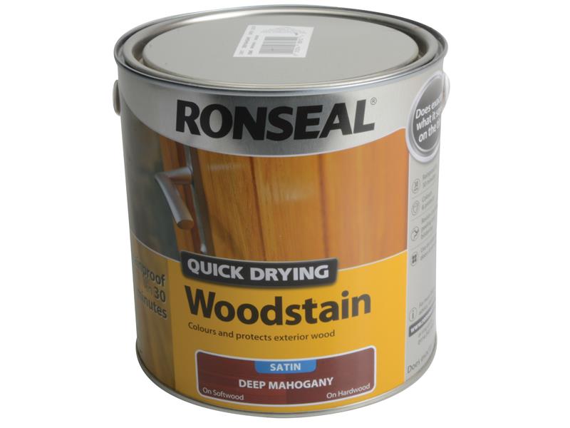 Ronseal Quick Drying Woodstain Satin Deep Mahogany 2.5 litre RSLQDWSDM25L