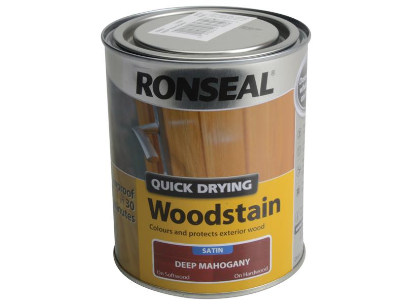 Ronseal Quick Drying Woodstain Satin Deep Mahogany 750ml RSLQDWSDM750