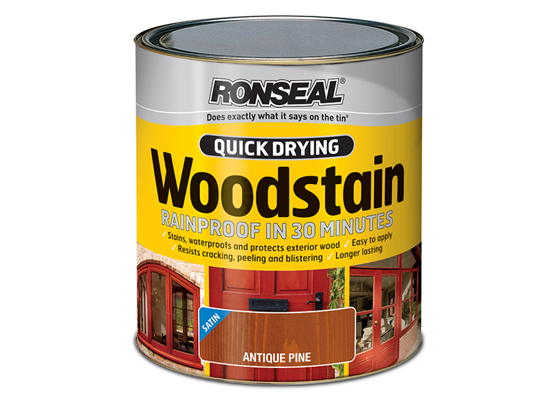 Ronseal Quick Drying Woodstain Satin Dark Oak 750ml RSLQDWSDO750