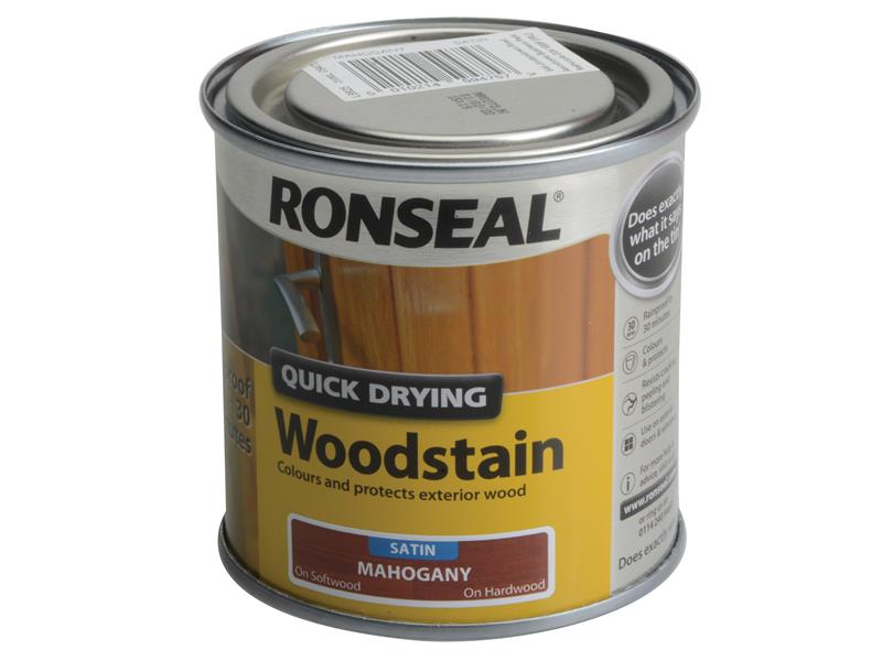 Ronseal Quick Drying Woodstain Satin Mahogany 250ml RSLQDWSM250