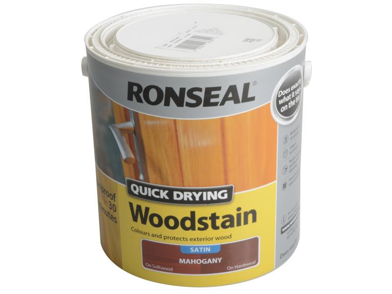 Ronseal Quick Drying Woodstain Satin Mahogany 2.5 litre RSLQDWSM25L