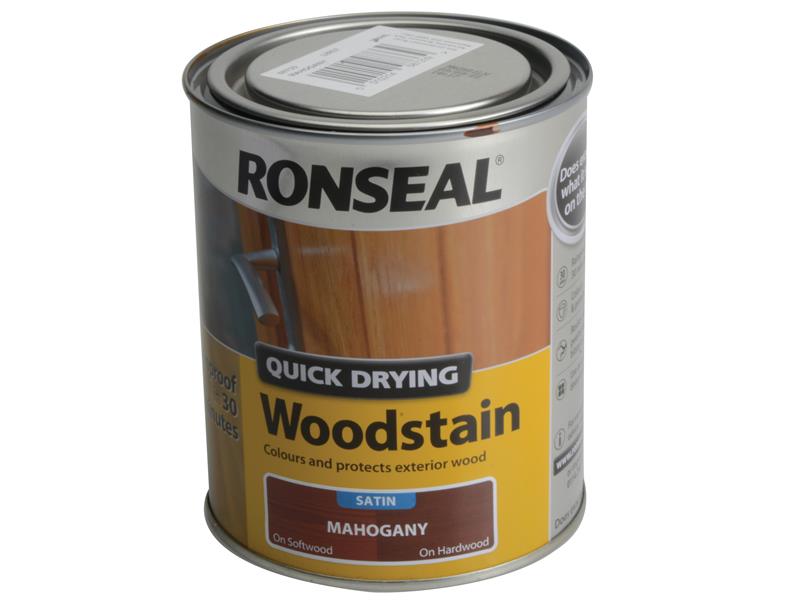 Ronseal Quick Drying Woodstain Satin Mahogany 750ml RSLQDWSM750