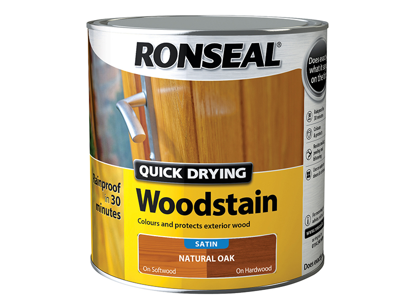 Ronseal Quick Drying Woodstain Satin Natural Oak 2.5 litre RSLQDWSNO25L