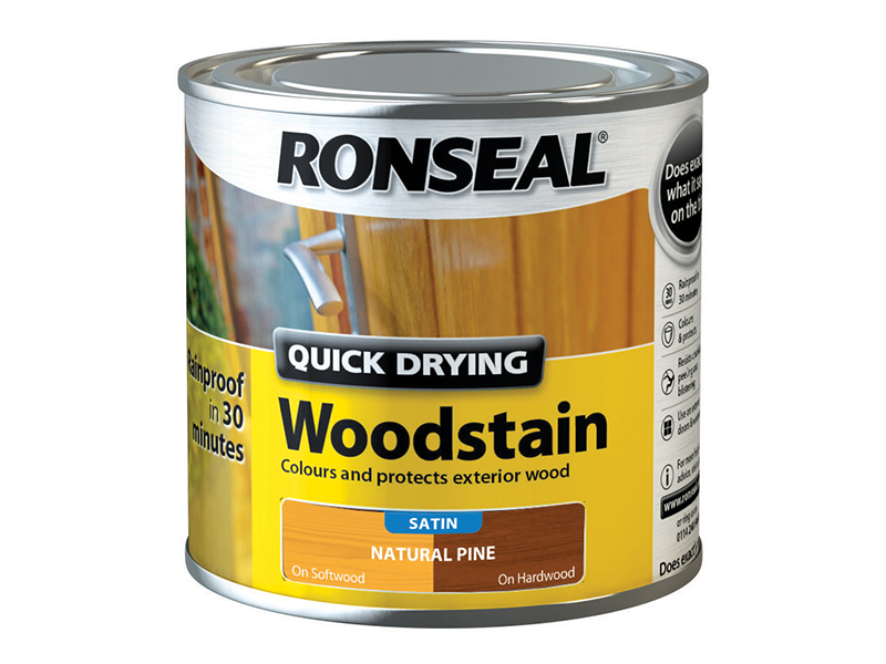 Ronseal Quick Drying Woodstain Satin Natural Pine 250ml RSLQDWSNP250