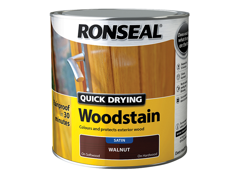 Ronseal Quick Drying Woodstain Satin Smoked Walnut 2.5 litre RSLQDWSSW25L