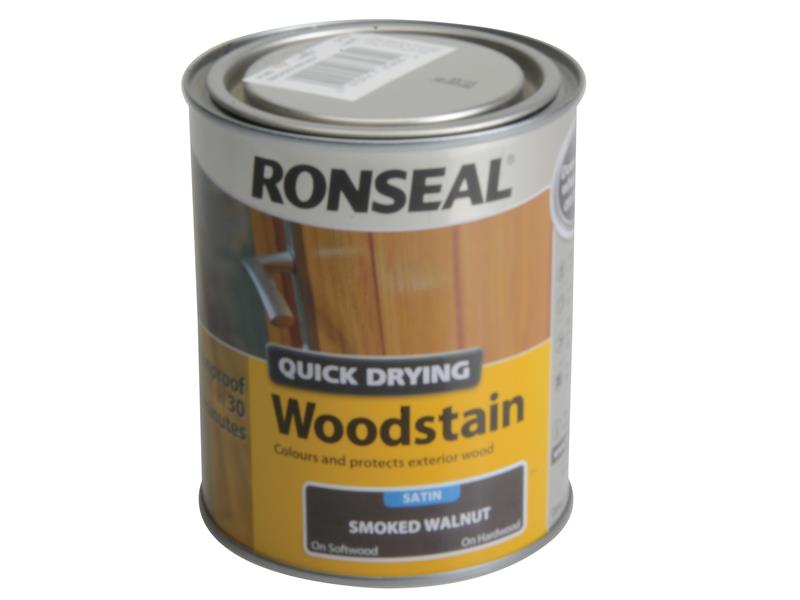 Ronseal Quick Drying Woodstain Satin Smoked Walnut 750ml RSLQDWSSW750