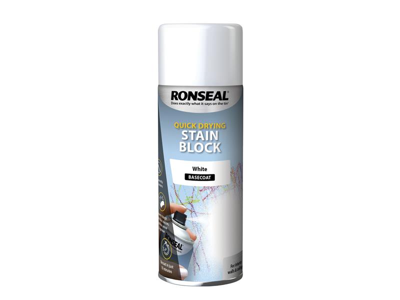 Ronseal Quick Drying Stain Block Aerosol White 400ml RSLSBW400AER