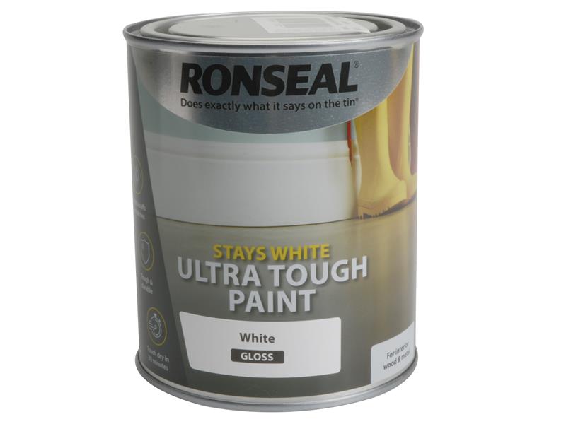 Ronseal Stays White Ultra Tough Paint Gloss White 750ml RSLSWUTGP750