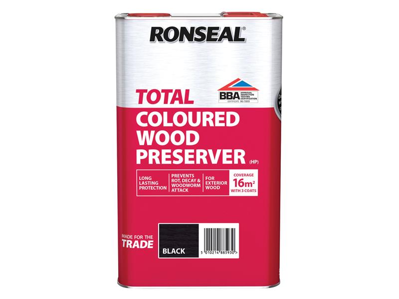 Ronseal Trade Total Wood Preserver Black 5 litre RSLTTWPBL5L