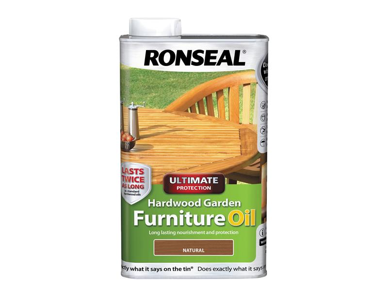 Ronseal Ultimate Protection Hardwood Garden Furniture Oil Natural 1 litre RSLUHWGFOC1L