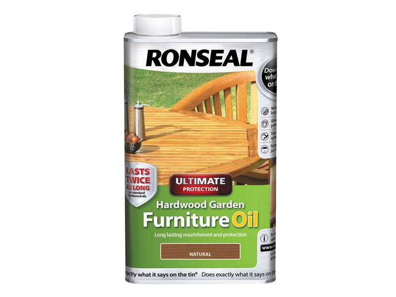 Ronseal Ultimate Protection Hardwood Garden Furniture Oil Natural Clear 500ml RSLUHWGFOCLR