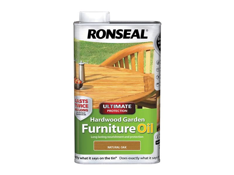 Ronseal Ultimate Protection Hardwood Garden Furniture Oil Natural Oak 1 litre RSLUHWGFOO1L