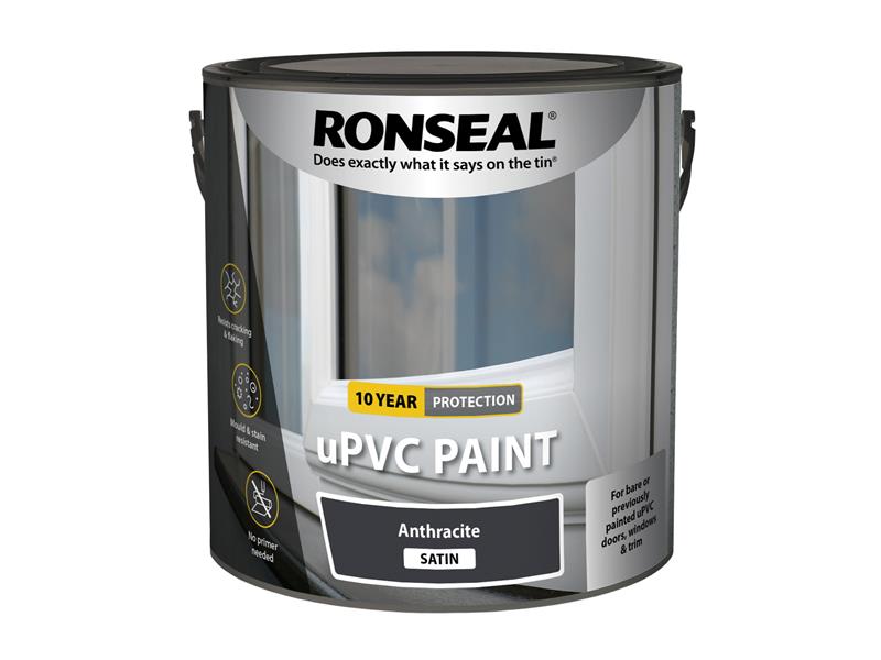 Ronseal uPVC Paint Anthracite Satin 2.5 litre RSLUPVCAS25L