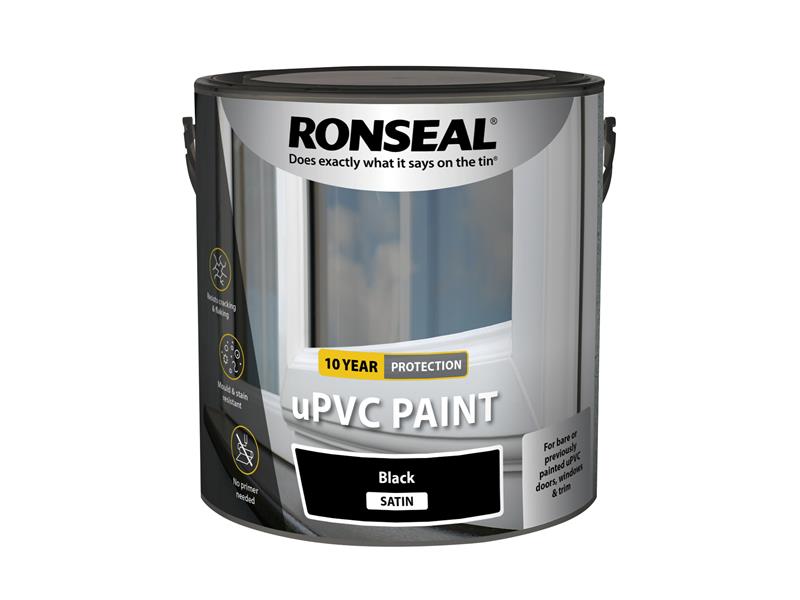 Ronseal uPVC Paint Black Satin 2.5 litre RSLUPVCBS25L